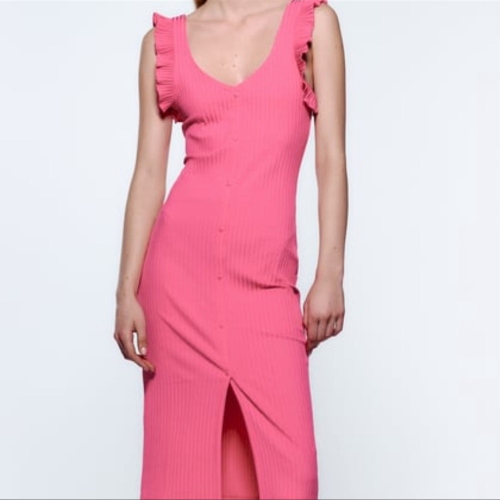 Zara pink ribbed dress